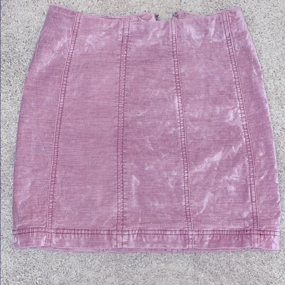 Free people pink suede skirt